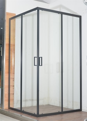 Casas de chuveiro de banheiro personalizáveis com estrutura de alumínio preto e vidro temperado de 5 mm